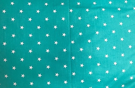 Péřový polštářek - bílé hvězdičky na zeleném podkladě
