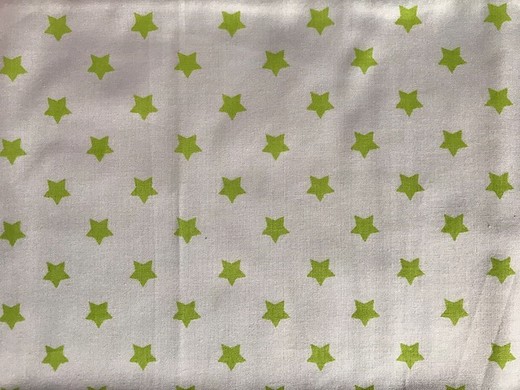 Péřový polštářek - zelenkavé hvězdičky na bílém podkladě