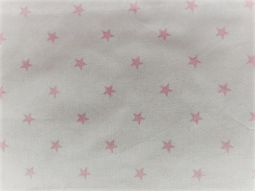 Péřový polštářek - růžové hvězdičky na bílém podkladě